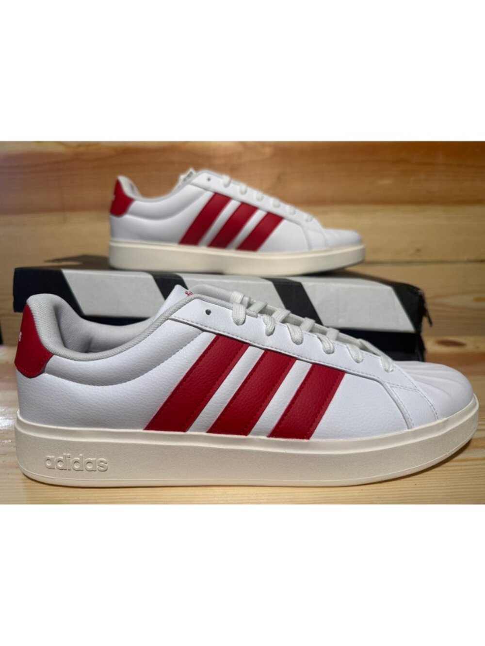adidas Streettalk JP8279 Men’s 11.5 White Red Platform Sneakers NEW